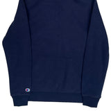 Champion Spellout Hoodie - Small Navy Cotton