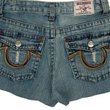 True Religion Mini Denim Shorts - 28W US 2 Blue Cotton