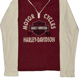 Metro, Cedar Rapids, Ia Harley Davidson Graphic Long Sleeve T-Shirt - Small Cream Cotton