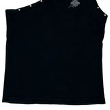 Harley Davidson Studded Top - Medium Black Cotton