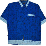 Phat Farm Graphic Hawaiian Shirt - XL Blue Cotton