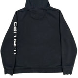 Carhartt Spellout Hoodie - XL Black Cotton Blend