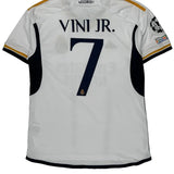 Real Madrid Adidas 2023-24 Vini Jr Home Football Shirt - Small White Polyester