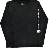 Carhartt Spellout Long Sleeve T-Shirt - Medium Black Cotton
