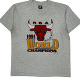 Chicago Bulls Screen Stars Single Stitch T-Shirt - XL Grey Cotton Blend