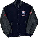 Lakeshore Lions Outer Boundary Graphic Varsity Jacket - Small Black Leather
