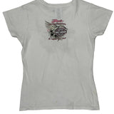 Harley Davidson Graphic T-Shirt - Medium White Cotton