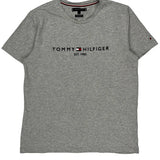 Est. 1985 Tommy Hilfiger T-Shirt - Large Gray Cotton