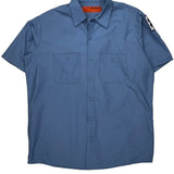 Red Kap Short Sleeve Shirt - Large Blue Polyester Blend