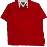 Tommy Hilfiger Polo Shirt - Large Red Cotton