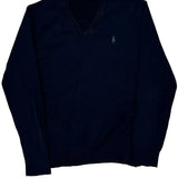 Polo By Ralph Lauren V-Neck Sweater - Small Navy Cotton