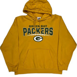 Green Bay Packers Majestic Football Hoodie - Large Yellow Cotton