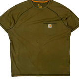 Carhartt T-Shirt - Large Green Cotton