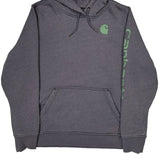 Carhartt Spellout Hoodie - XL Gray Cotton Blend