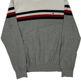 Tommy Hilfiger Striped Jumper - Large Black Cotton