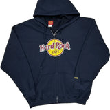 Authentic All Is One Hard Rock Cafe Graphic Hoodie - 2XL Navy Cotton