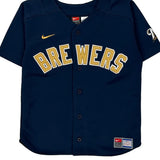 Age 6 Brewers Nike Mlb Jersey - XS Navy Polyester