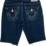 True Religion Studded Denim Shorts - 28W UK 6 Dark Wash Denim