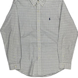 Ralph Lauren Checked Shirt - Medium White Cotton