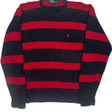 Polo By Ralph Lauren Striped Jumper - Large Navy Cotton