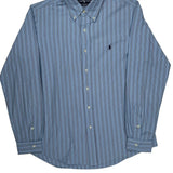 Ralph Lauren Striped Shirt - Large Blue Cotton