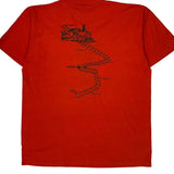 Ra Express Russell Athletic Single Stitch T-Shirt - Large Red Cotton