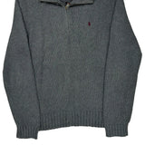 Polo By Ralph Lauren 1/4 Zip - Large Gray Cotton
