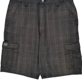 Wrangler Checked Cargo Shorts - 36W 10L Gray Cotton