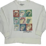 Pop Art Tongue Design The Rolling Stones Band Sweatshirt - Large White Cotton