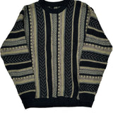 Unbranded Striped Sweater - Large Black Acrylic