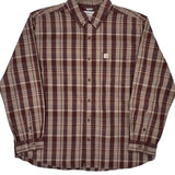 Carhartt Checked Shirt - 2XL Burgundy Cotton