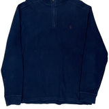 Polo By Ralph Lauren 1/4 Zip - Large Navy Cotton