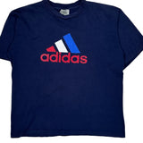 Adidas Graphic T-Shirt - Large Blue Cotton