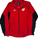 Wisconsin Adidas Track Jacket - Medium Red Polyester