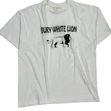 Bury White Lion Fruit Of The Loom Single Stitch T-Shirt - XL White Cotton