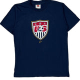 USA Soccer Nike Graphic T-Shirt - Large Blue Cotton