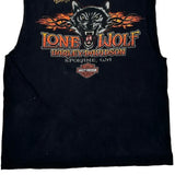 Lone Wolf Harley Davidson Graphic Vest - Large Black Cotton