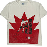 Single Stitch Paul Henderson Hanes Graphic T-Shirt - XL Red Cotton