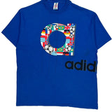 Single Stitch Soccer Adidas Graphic T-Shirt - XL Multicoloured Cotton