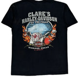 Harley Davidson Graphic T-Shirt - Large Black Cotton