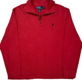 Polo By Ralph Lauren 1/4 Zip - Large Red Cotton