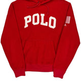 USA Patch Polo By Ralph Lauren Spellout Fleece Hoodie - Small Red Cotton