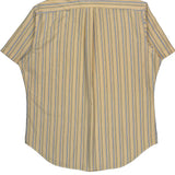 Ralph Lauren Striped Short Sleeve Shirt - Large Yellow Cotton