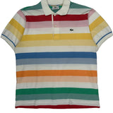 Lacoste Striped Polo Shirt - Medium Multicoloured Cotton