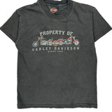 Age 6-8 Harley Davidson Graphic T-Shirt - Small Grey Cotton