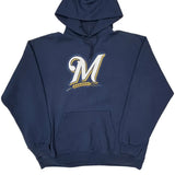 Milwaukee Brewers Mlb Graphic Hoodie - XL Navy Cotton
