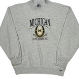 University Of Michigan Russell Athletic College Sweatshirt - Large Grey Cotton