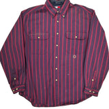 Tommy Hilfiger Striped Shirt - Large Red Cotton