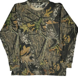 Mossy Oak Camo Long Sleeve T-Shirt - Large Khaki Cotton