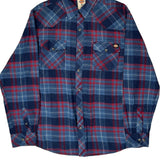 Dickies Checked Flannel Shirt - XL Blue Cotton